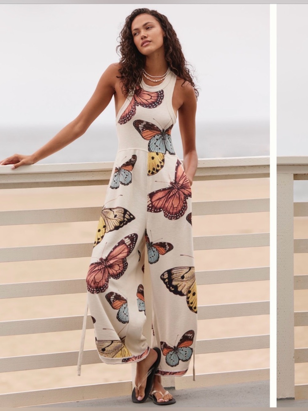Daily Practice Plattsburgh Sleeveless Jumpsuit in Butterfly Print